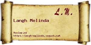 Langh Melinda névjegykártya